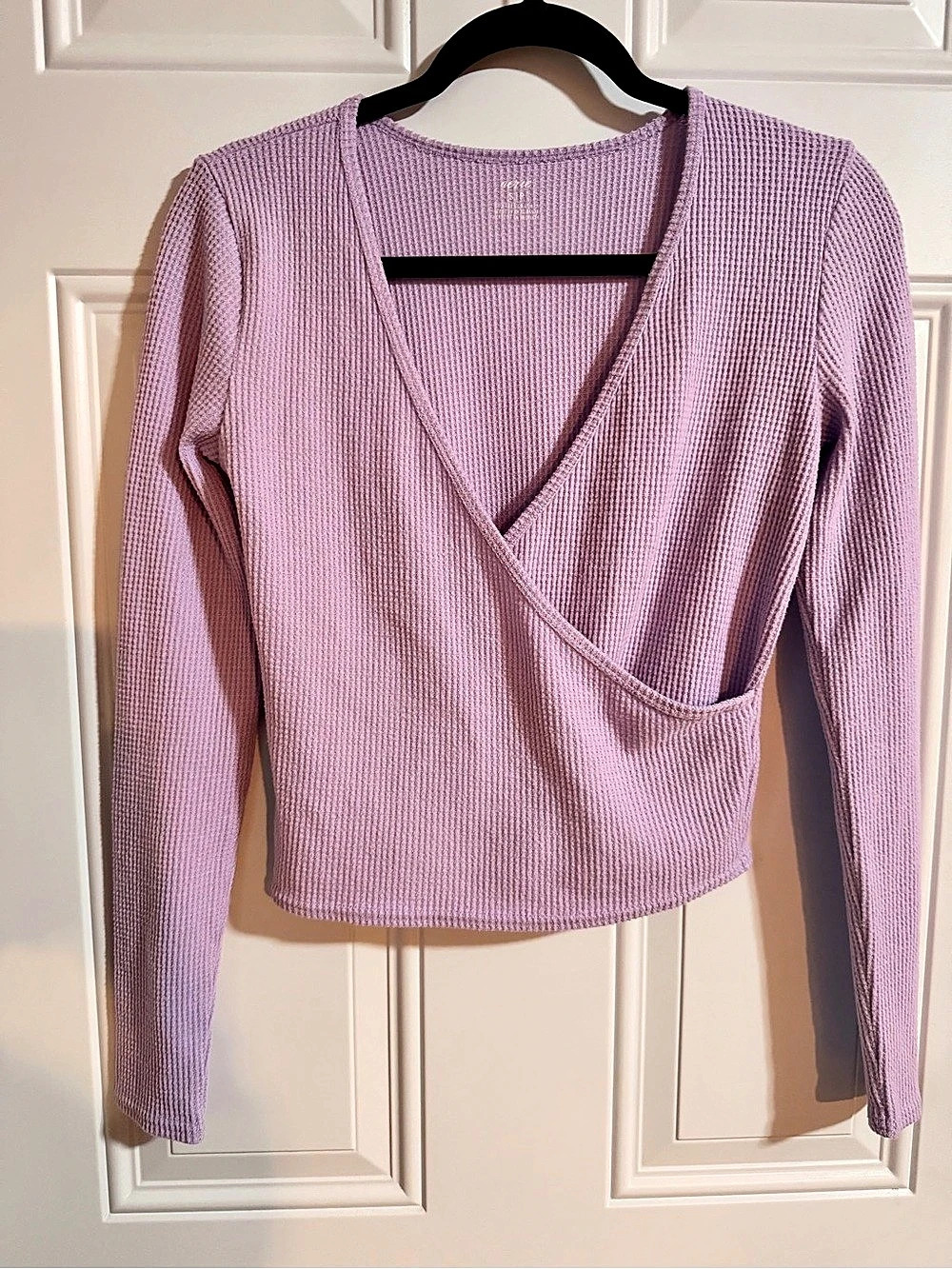 Free People Wrap V-Neck Sweater in Purple Size Small